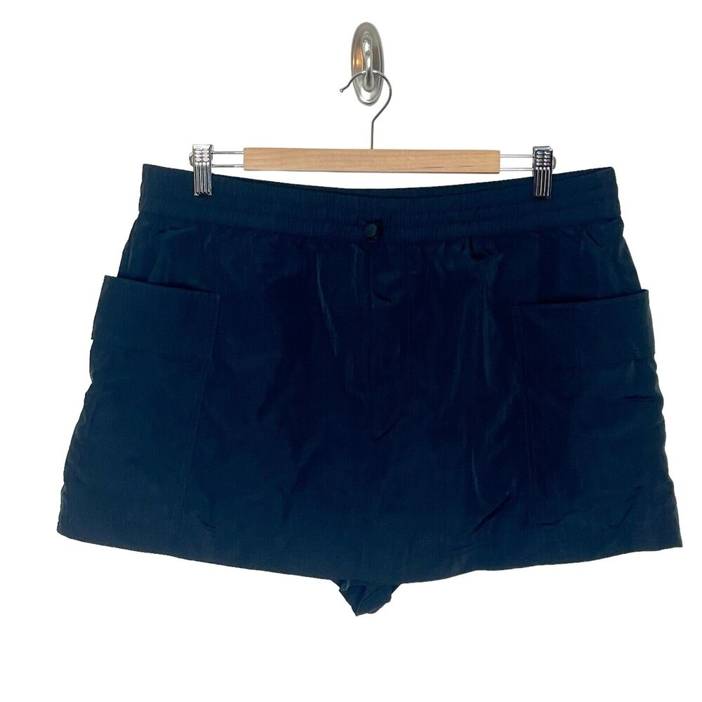 Zara Cargo Skort Black Womens XL Active Drawstring Shorts Athletic Utility